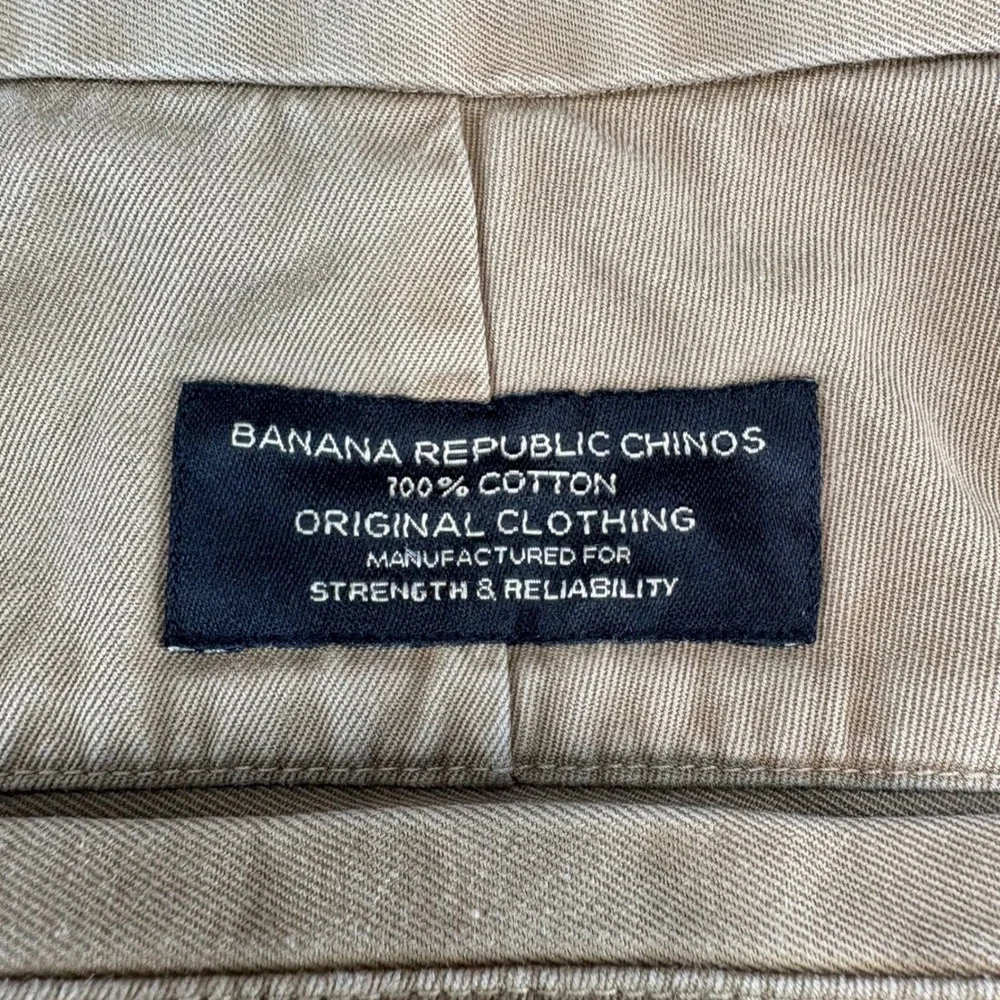 Banana Republic Chino Pants Mens‎ 35x32 Tan Y2K Gavin Straight Leg Casual Preppy
